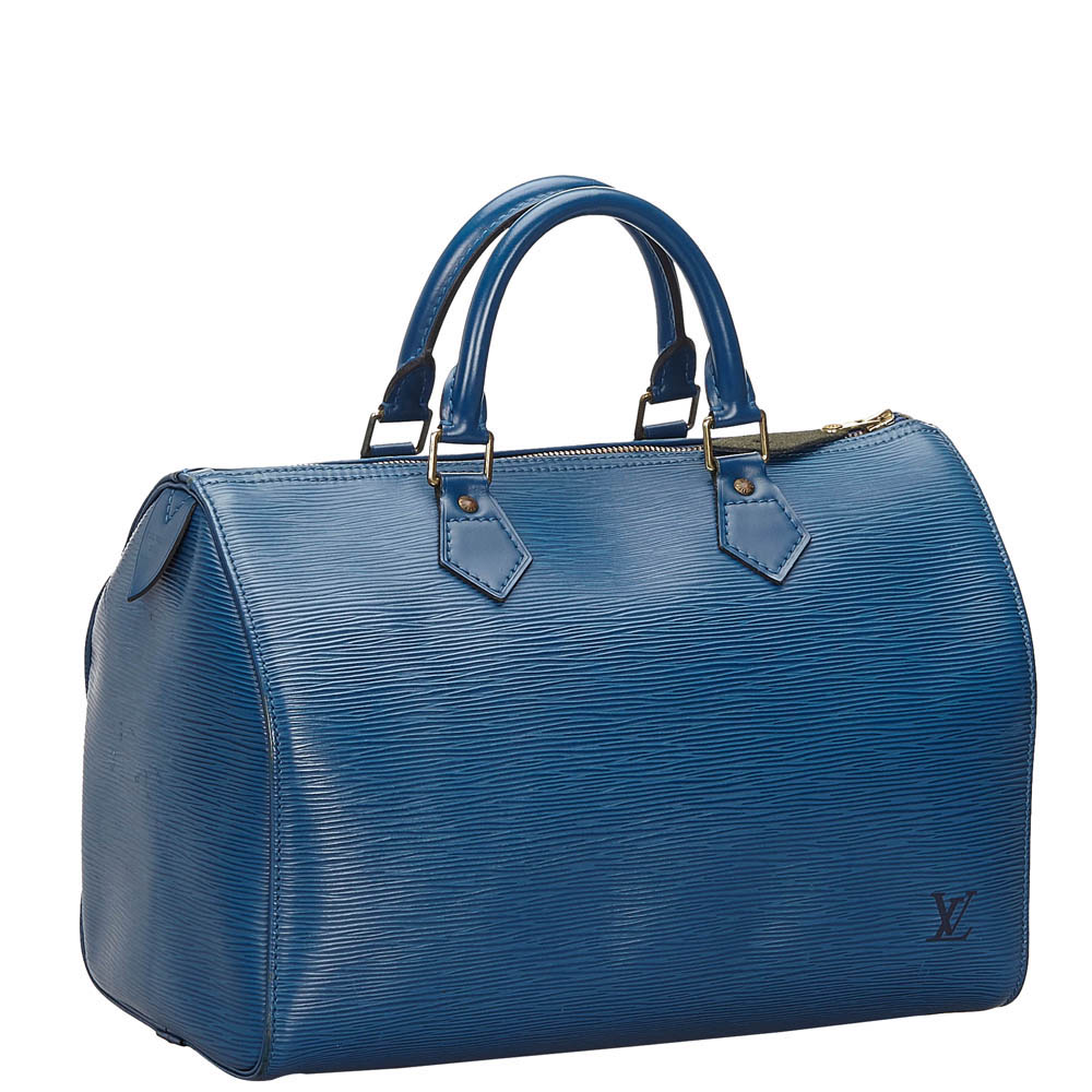 

Louis Vuitton Blue Epi Leather Speedy 30 Bag