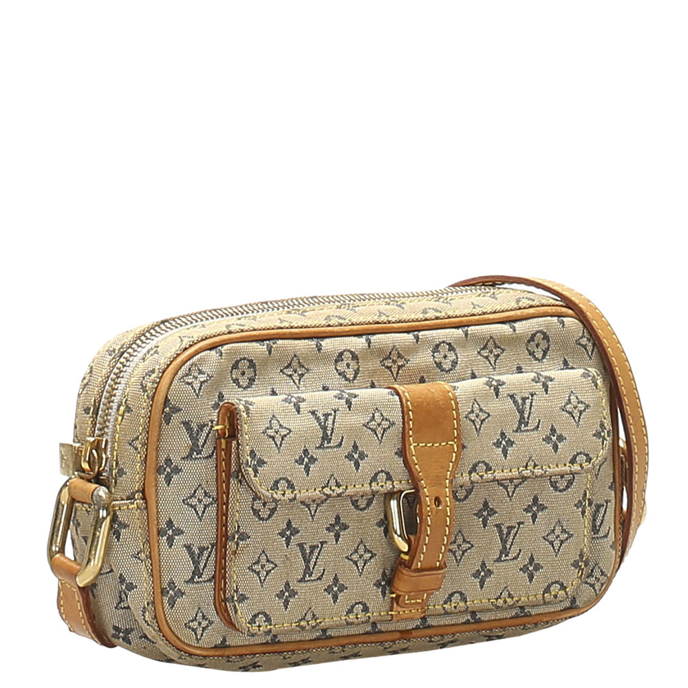 

Louis Vuitton Creme and Navy Monogram Mini Lin Canvas Juliette MM Bag, Multicolor