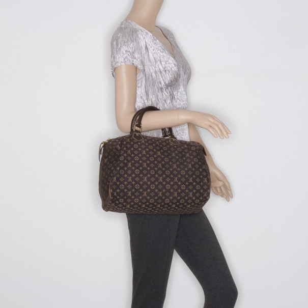 LOUIS VUITTON Speedy 30 Bandouliere Ebene Mini Lin Shoulder Bag Brown