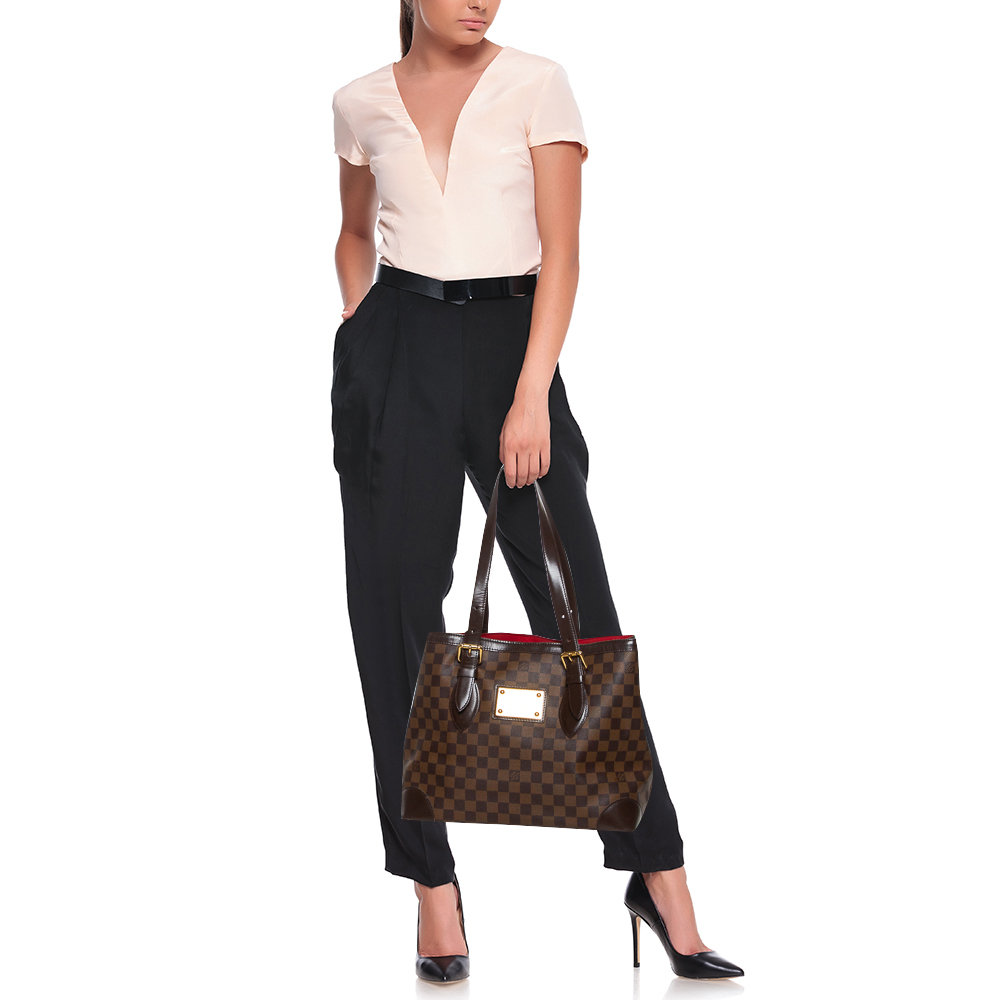 

Louis Vuitton Damier Ebene Canvas Hampstead MM Bag, Brown