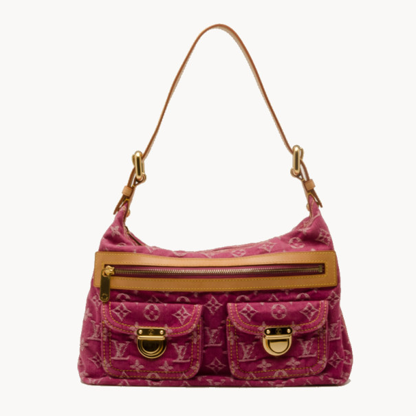 Louis Vuitton // Pink Denim Monogram Baggy Shoulder Bag – VSP