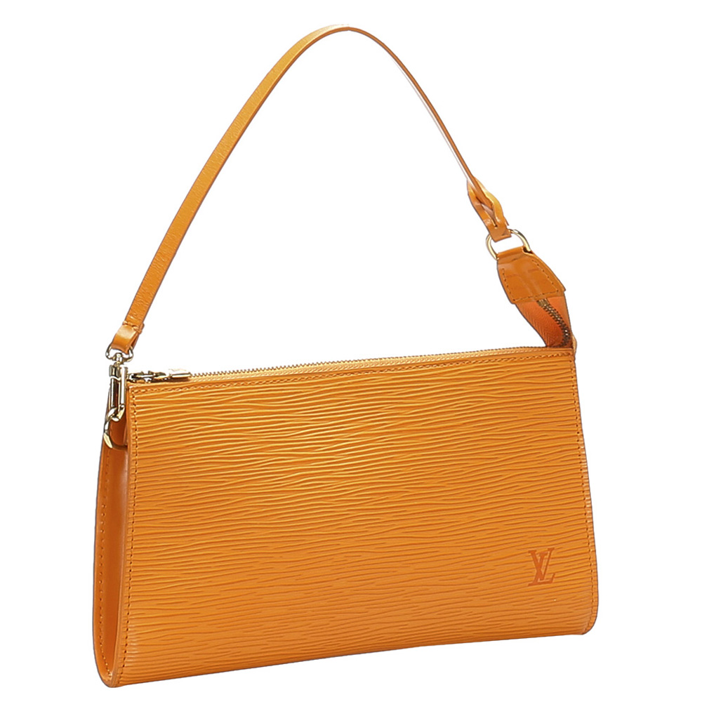 

Louis Vuitton Yellow Epi Leather Pochette Accessoires Bag, Orange