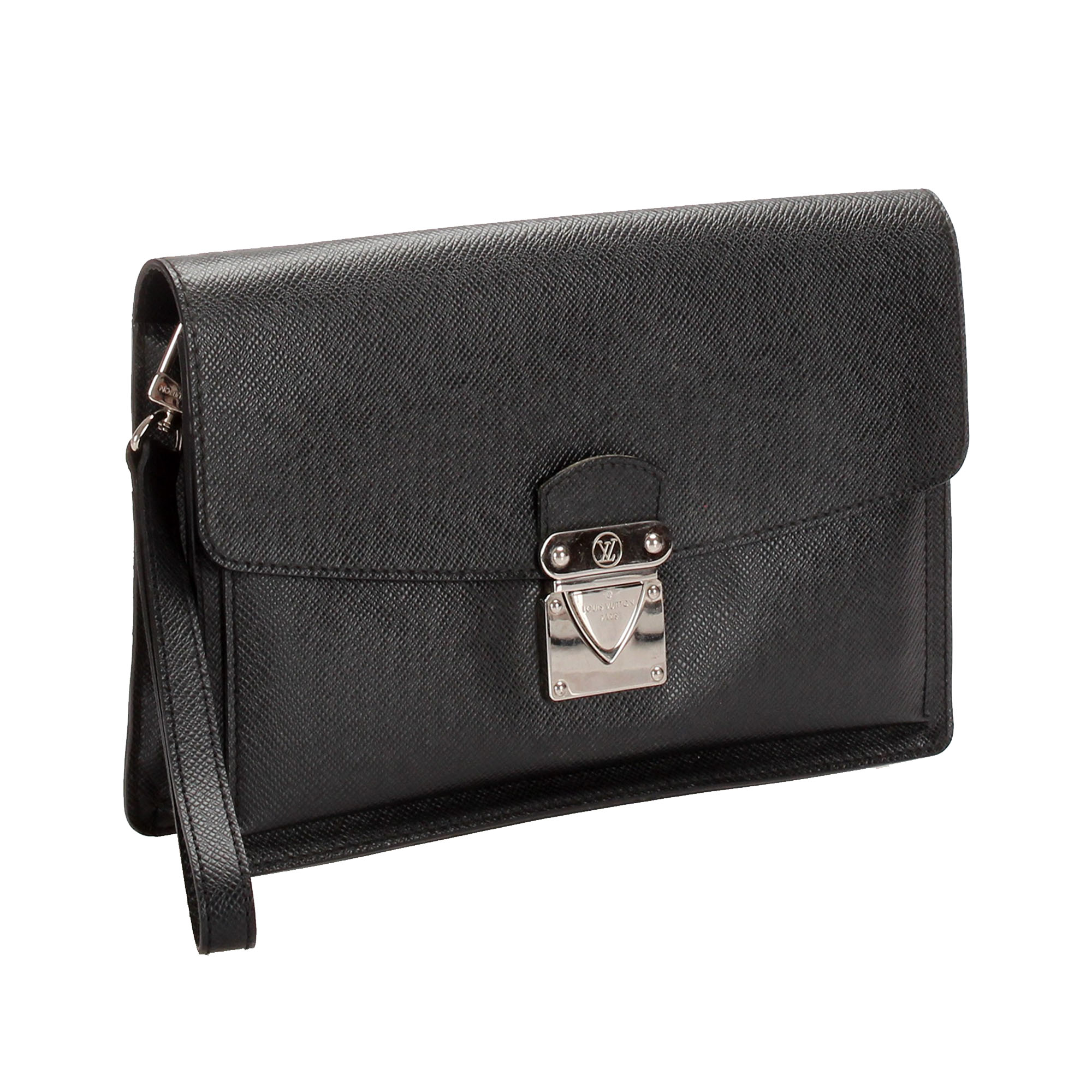 

Louis Vuitton Black Taiga Leather Belaia Clutch Bag