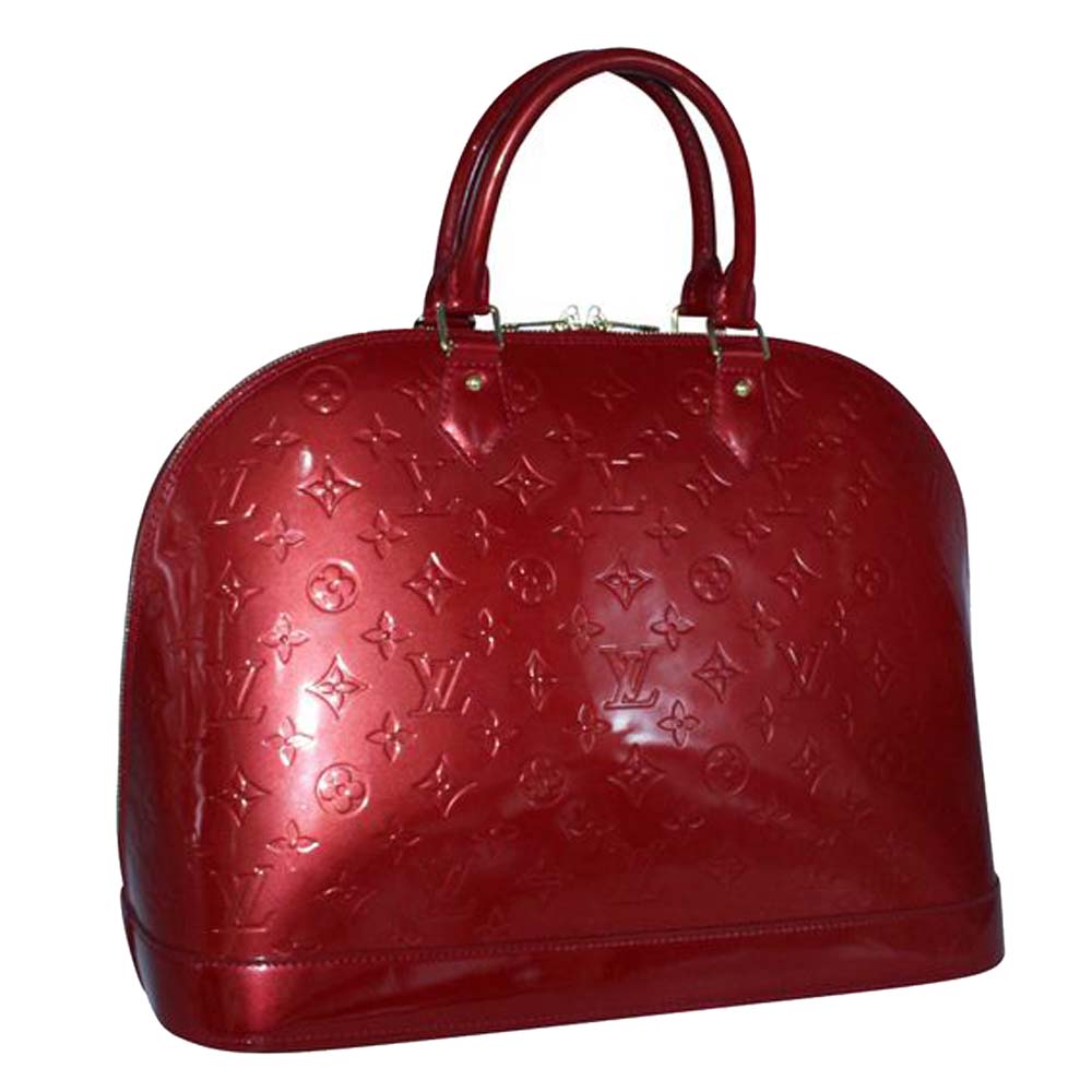 

Louis Vuitton Red Monogram Vernis Alma PM bag