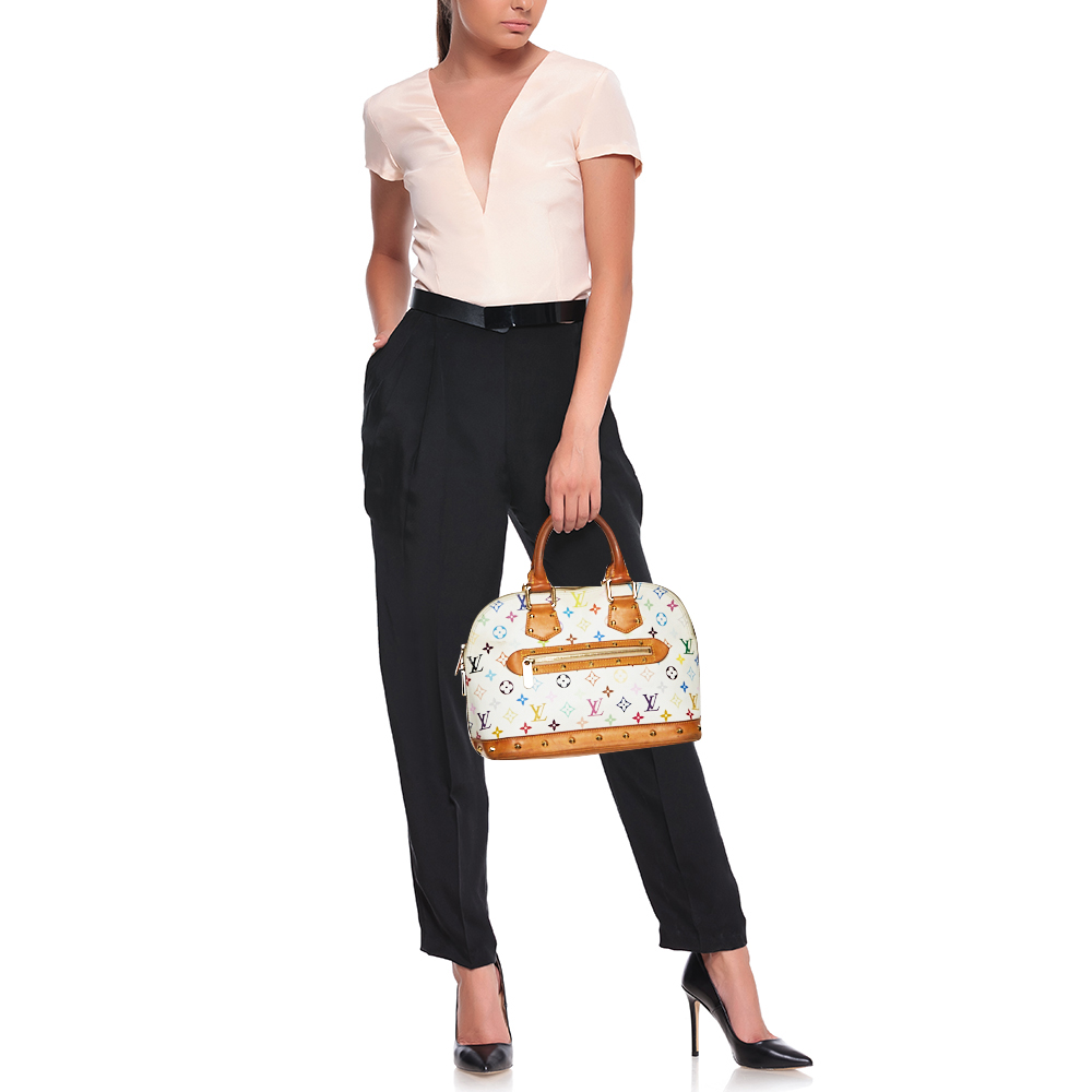 

Louis Vuitton White Multicolor Monogram Canvas Alma PM Bag