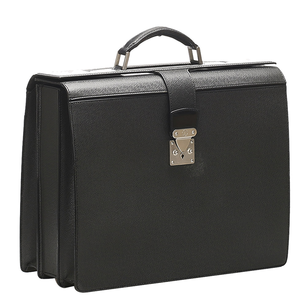 

Louis Vuitton Black Taiga Leather Pilot Briefcase Bag