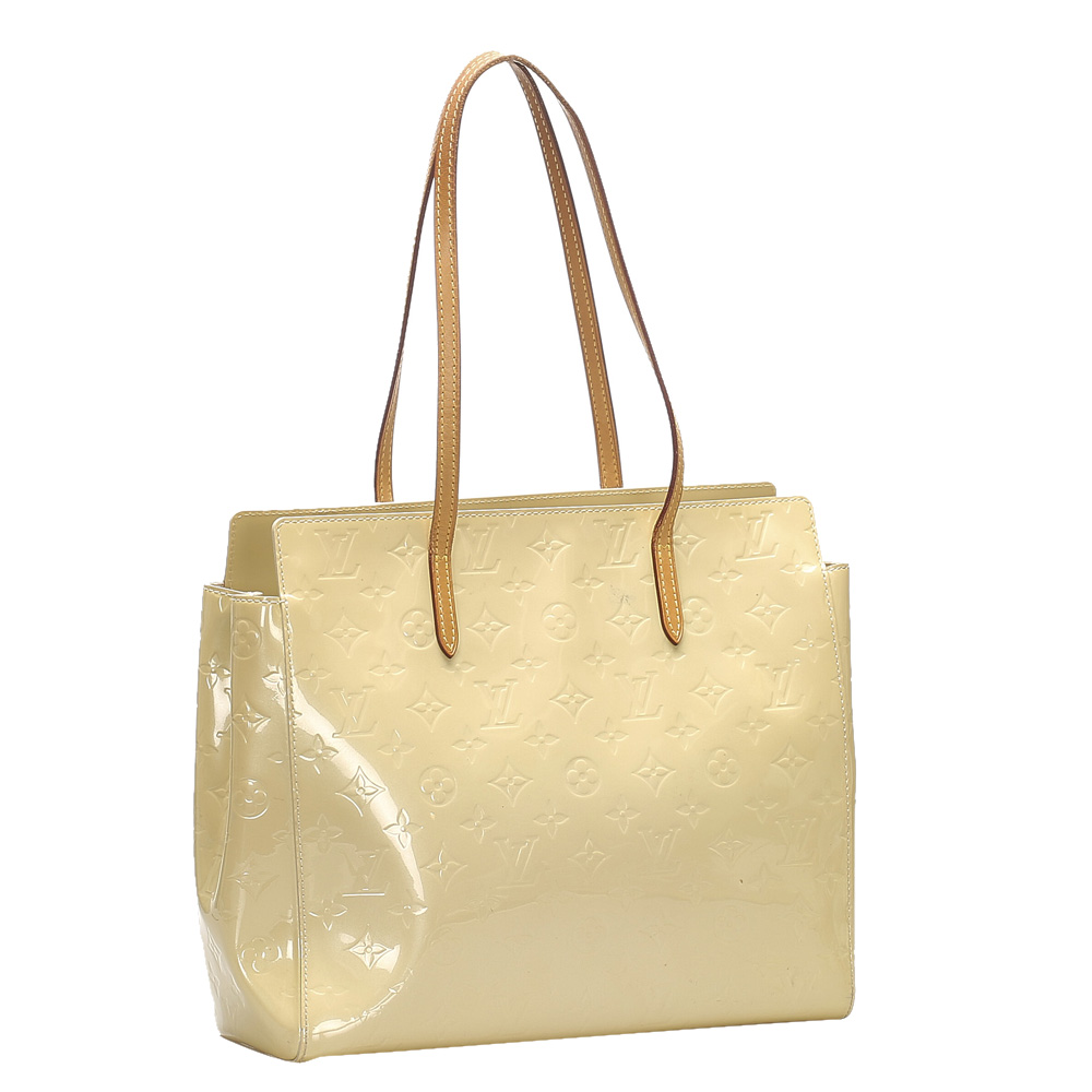 

Louis Vuitton Cream Monogram Vernis Catalina E/W Tote Bag, Beige