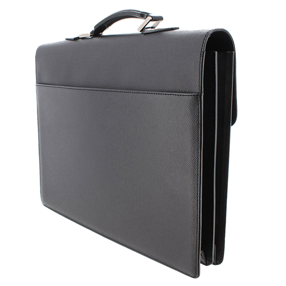 

Louis Vuitton Black Taiga Leather Moskova Briefcase Bag