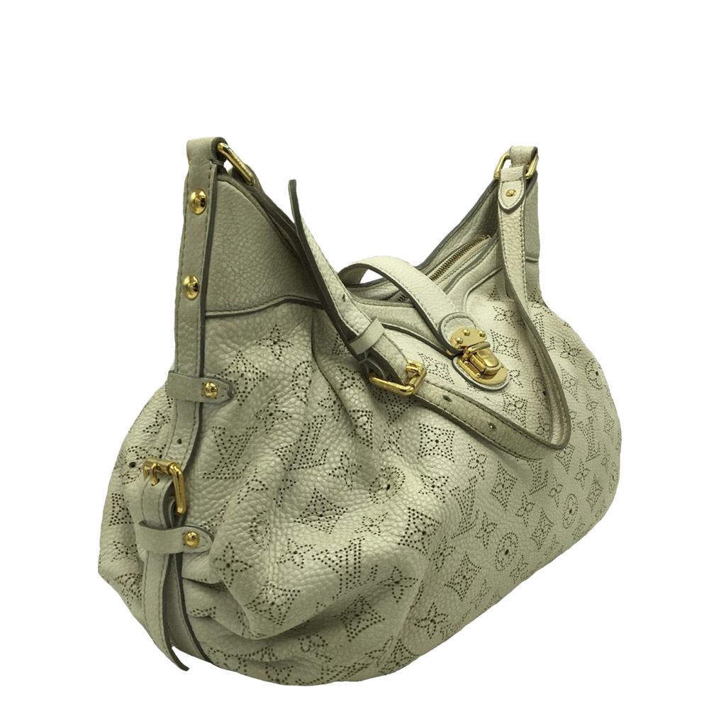 

Louis Vuitton White Mahina Leather Solar PM Bag, Gold