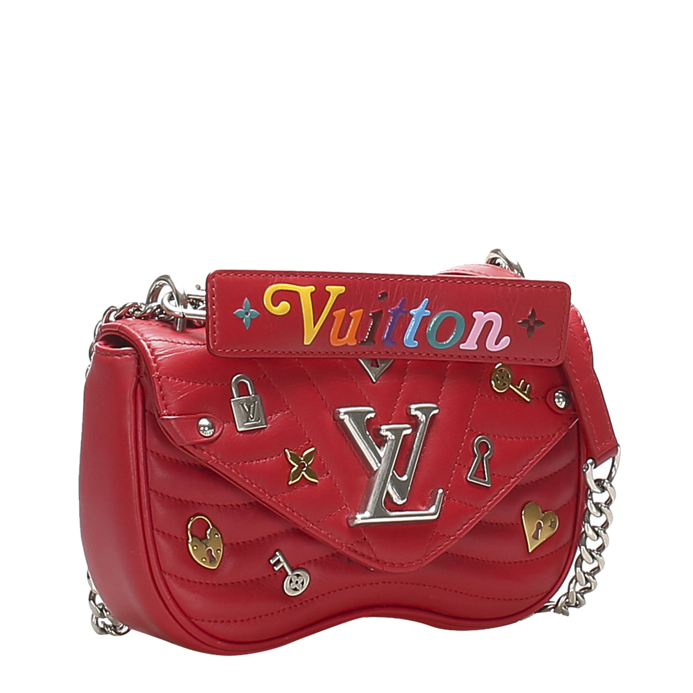 

Louis Vuitton Red Leather New Wave PM Chain Bag, Multicolor