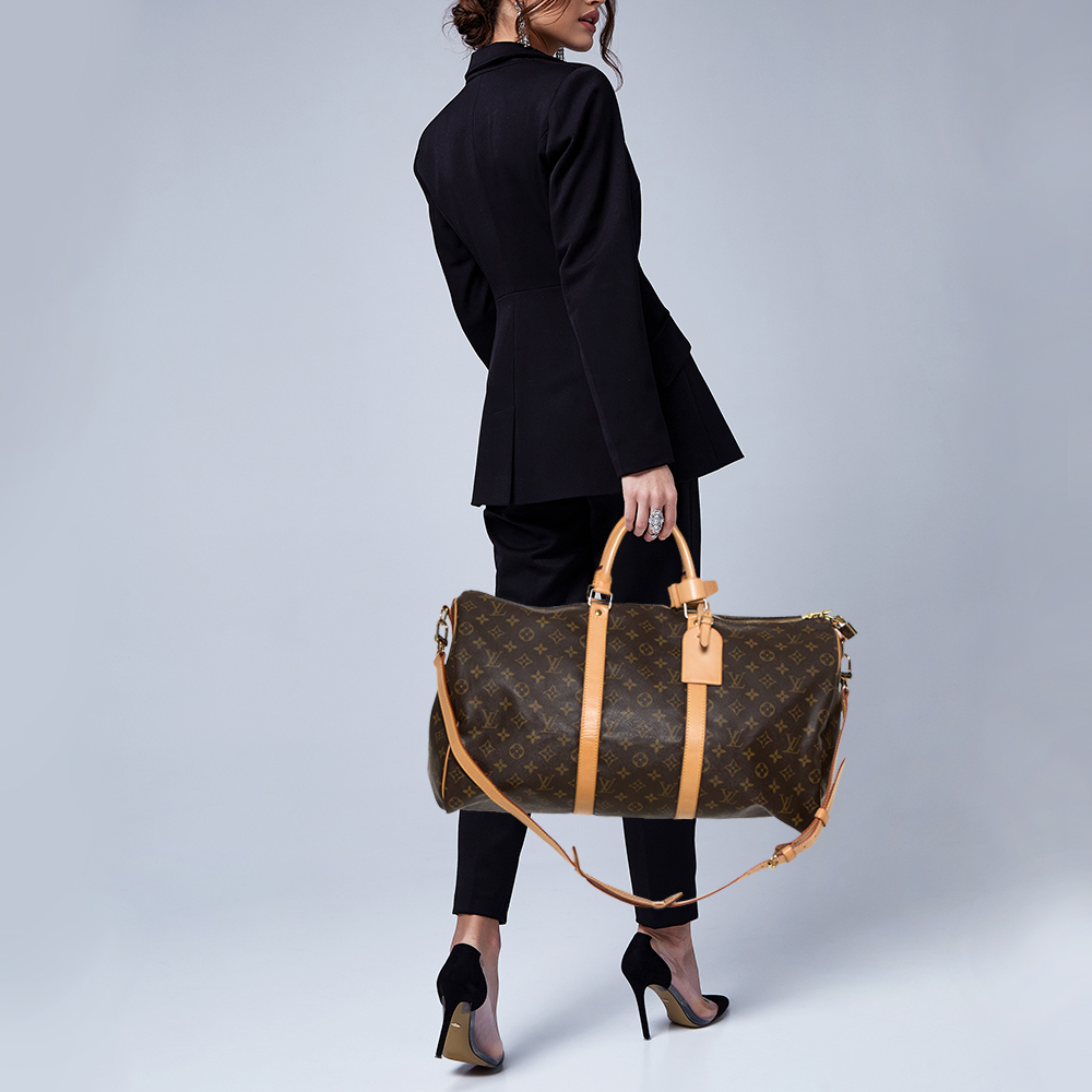 

Louis Vuitton Monogram Canvas Keepall Bandouliere 50 Bag, Brown