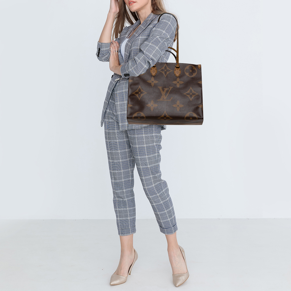 

Louis Vuitton Reverse Monogram Canvas Giant Onthego GM Bag, Brown