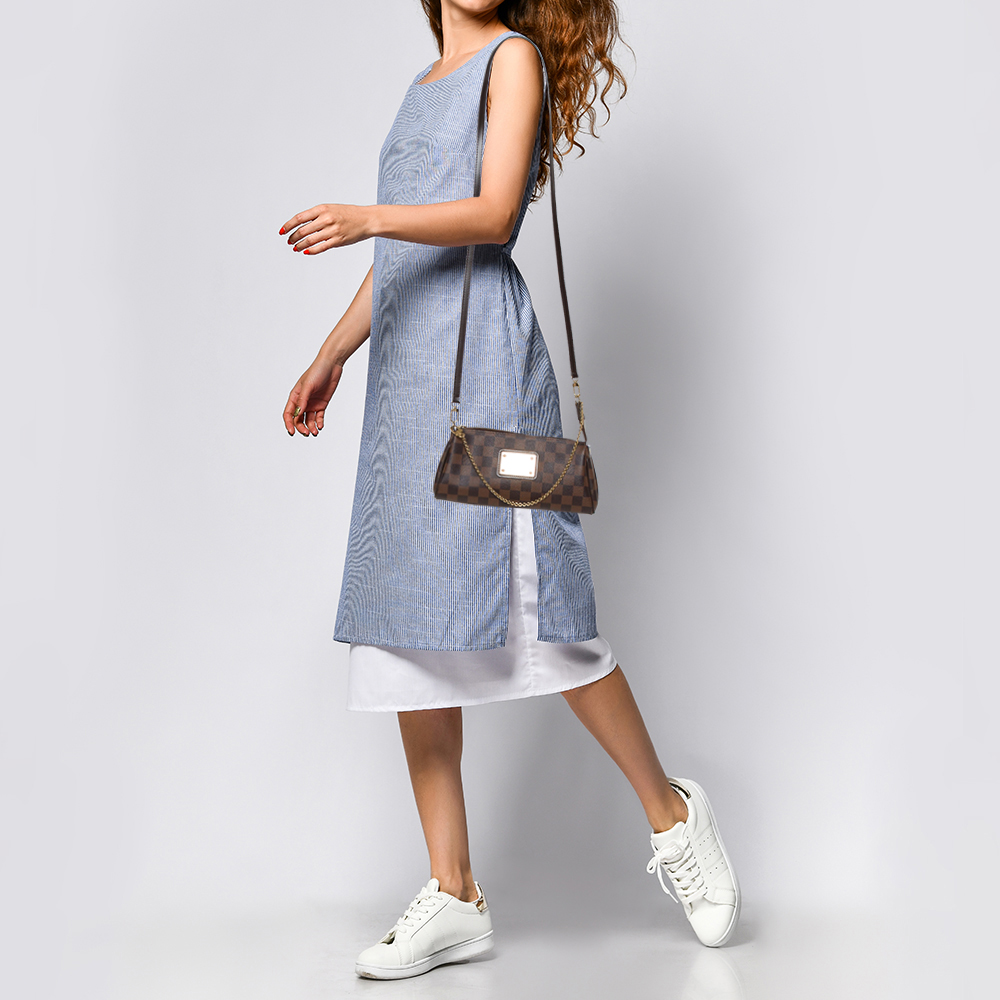 

Louis Vuitton Damier Ebene Canvas Eva Pochette, Brown