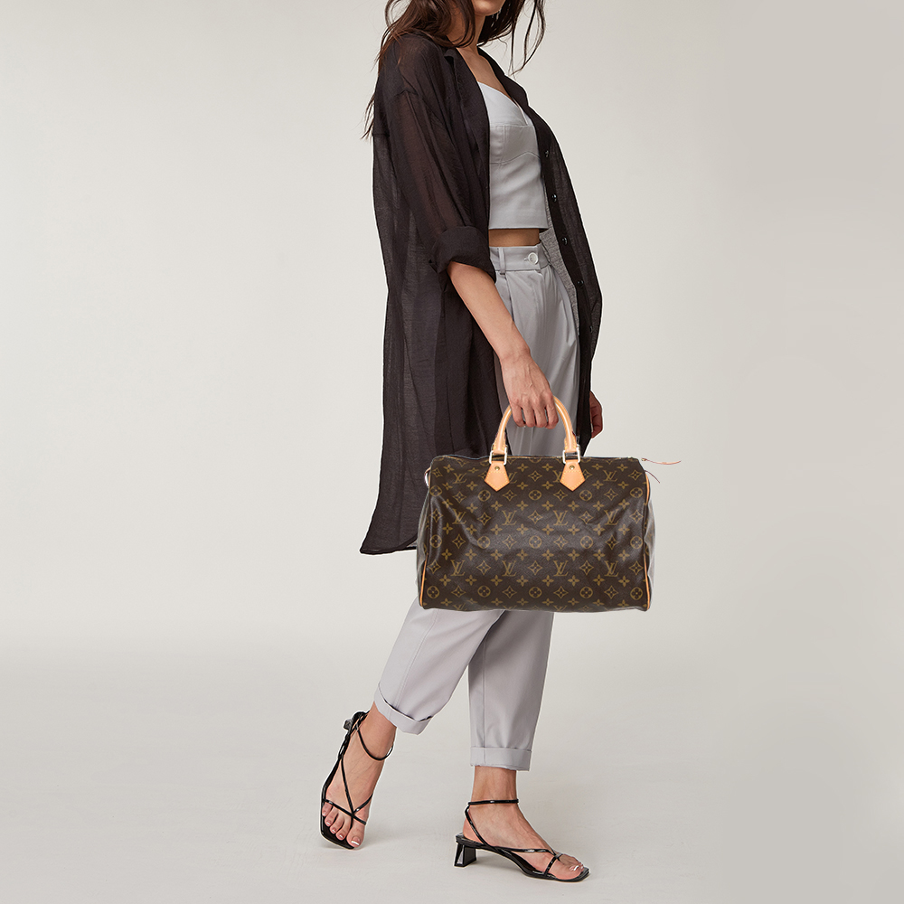 

Louis Vuitton Monogram Canvas Speedy 35 Bag, Brown