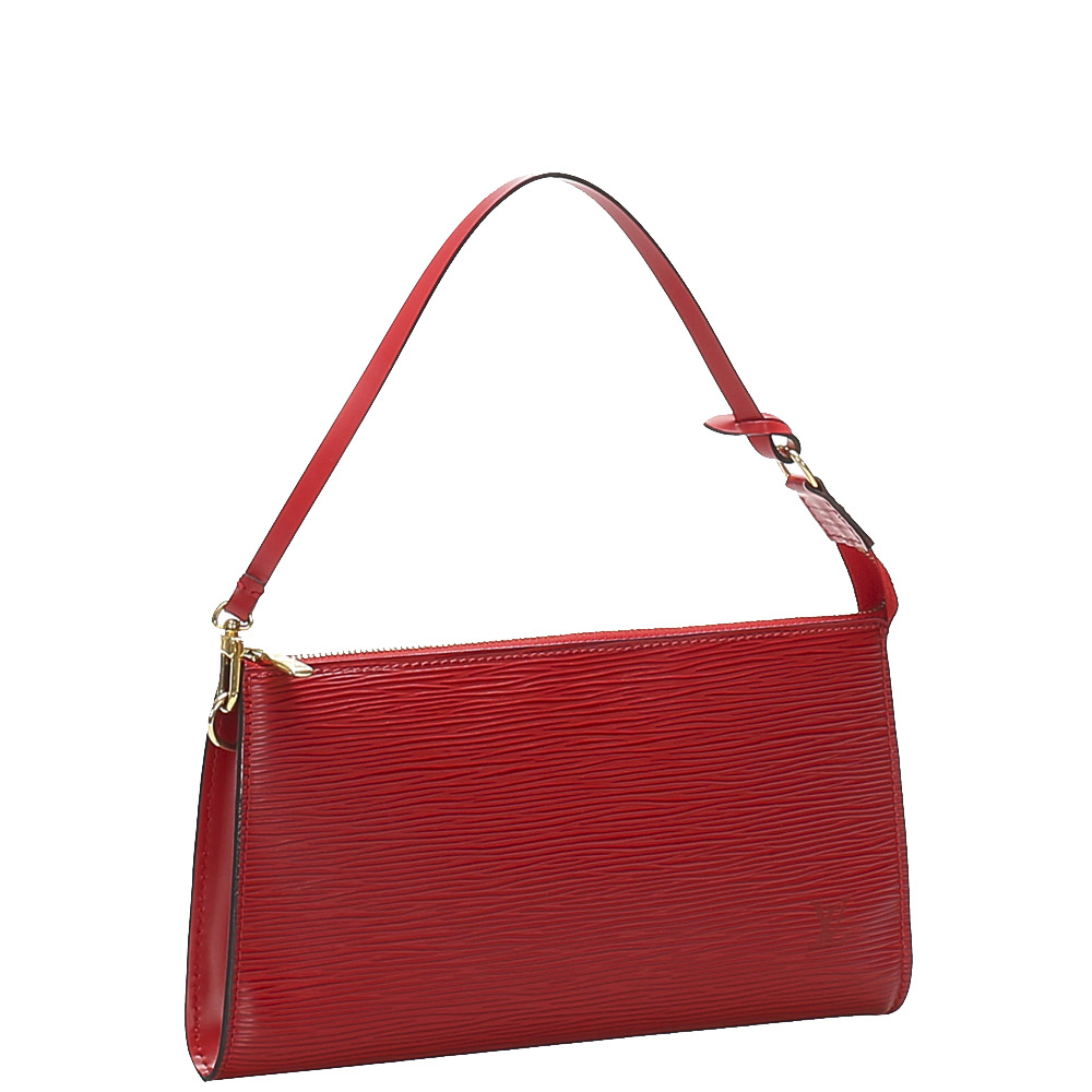

Louis Vuitton Red Epi Leather Pochette Accessoires Bag