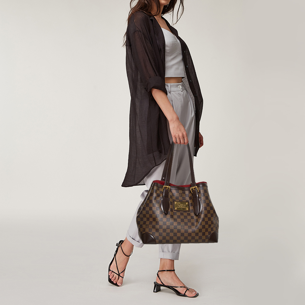 

Louis Vuitton Damier Ebene Canvas Hampstead MM Bag, Brown