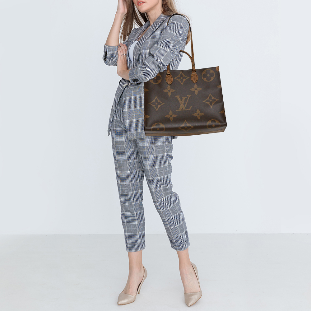 

Louis Vuitton Reverse Monogram Canvas Giant Onthego GM Bag, Brown
