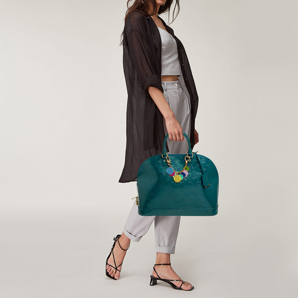 

Louis Vuitton Blue Galactic Monogram Vernis Alma GM Bag