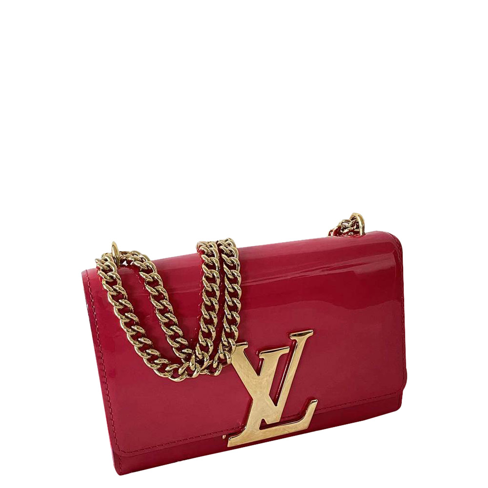 

Louis Vuitton Red Leather Chain Louise MM Bag