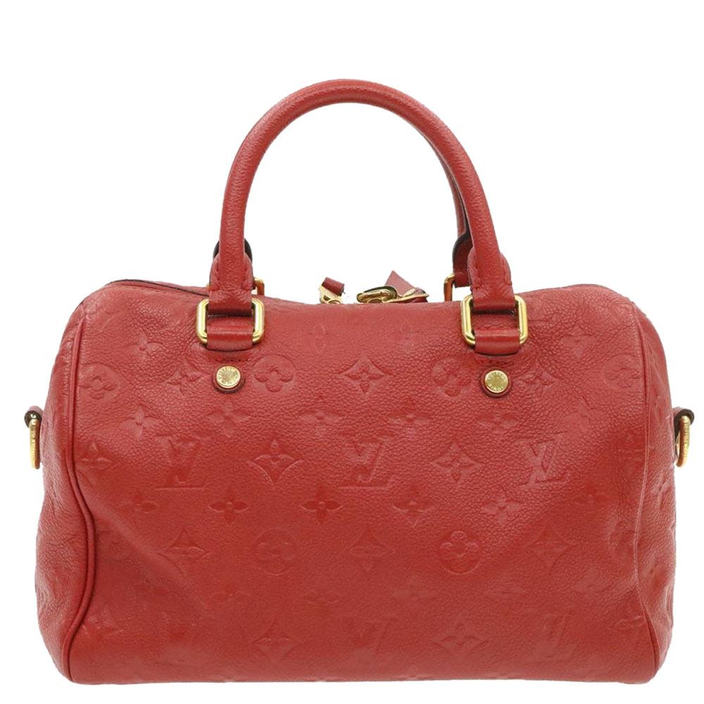 

Louis Vuitton Red Empreinte Leather Speedy Bandouliere 25 Bag