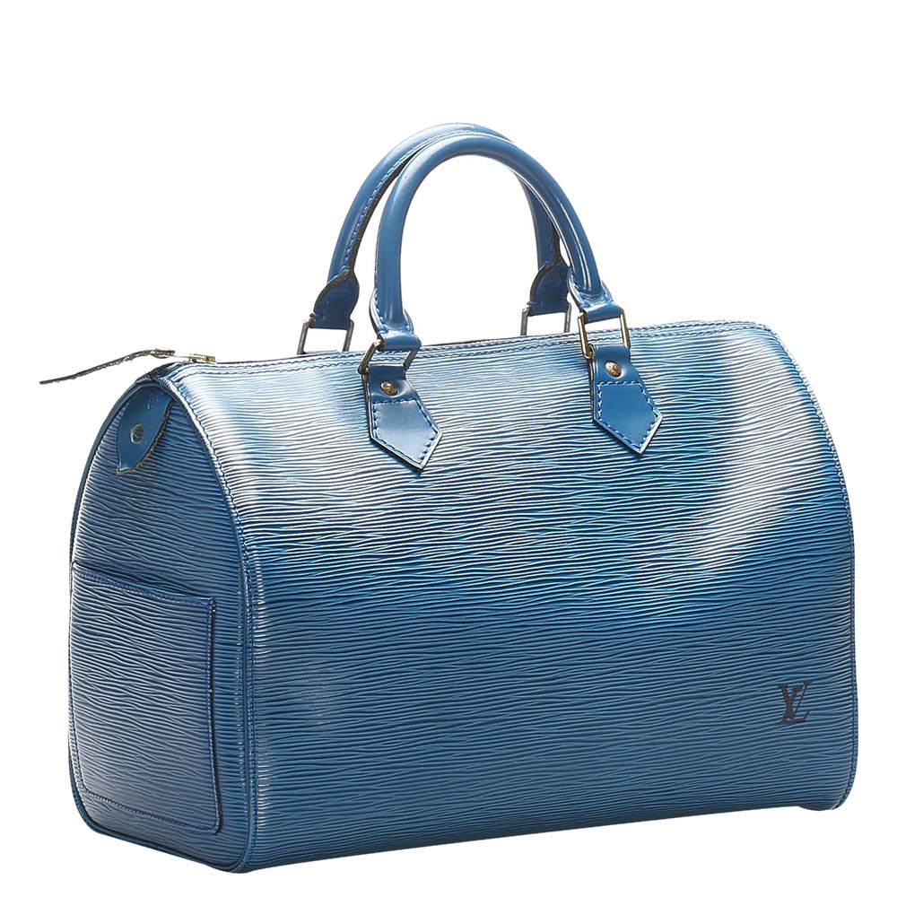 

Louis Vuitton Blue Epi Leather Speedy 30 Bag