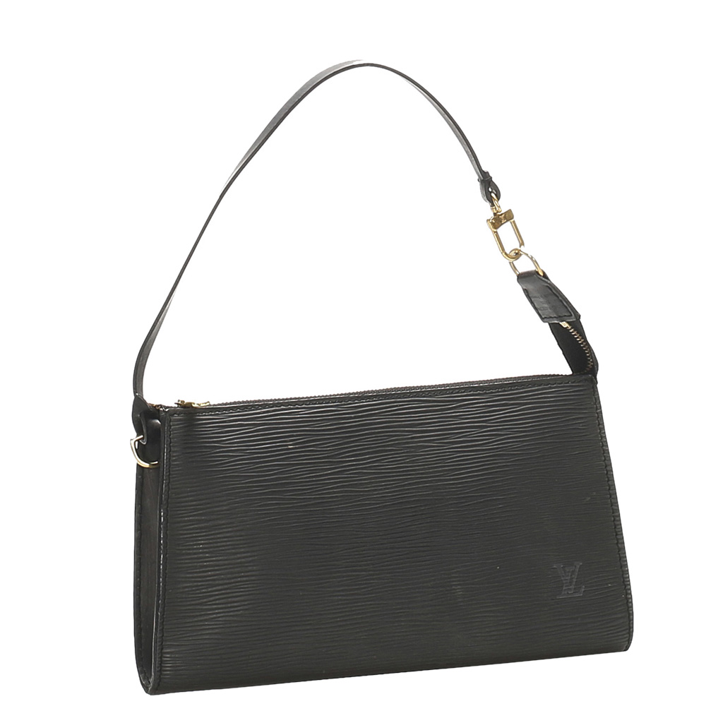 

Louis Vuitton Black Epi Leather Pochette Accessoires Bag