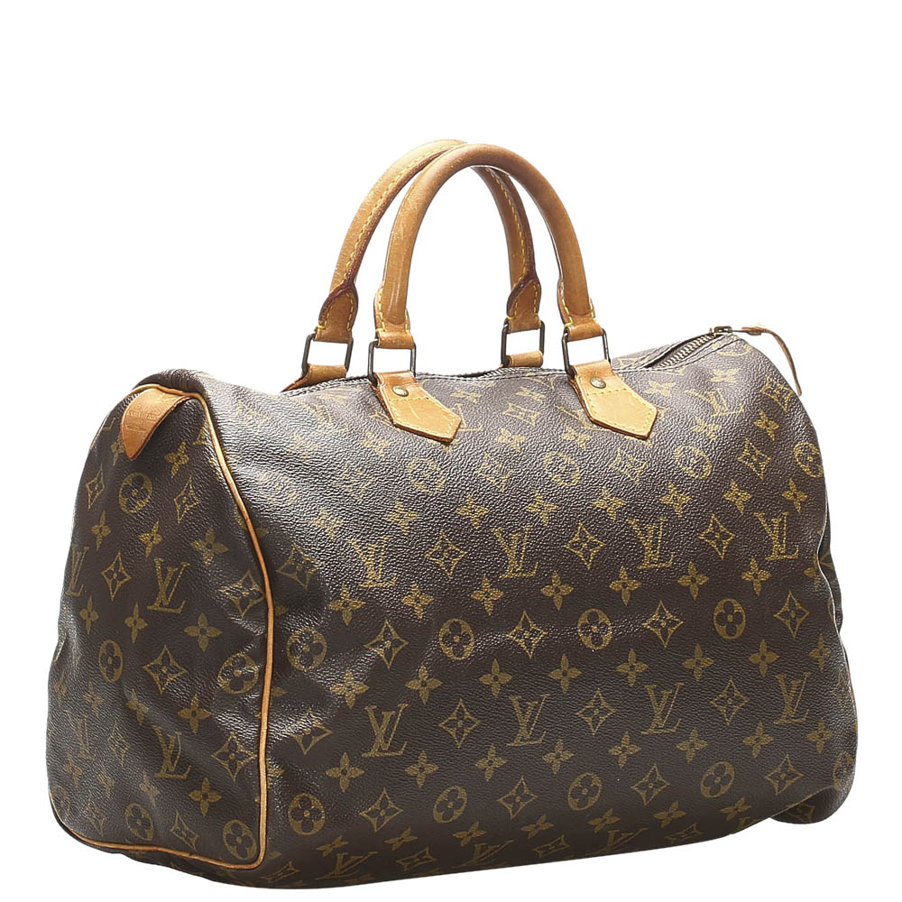 

Louis Vuitton Monogram Canvas Speedy 35 Bag, Brown