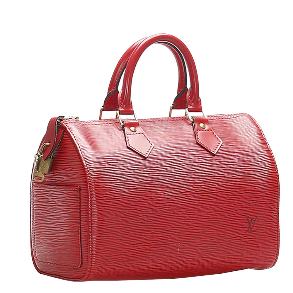 

Louis Vuitton Red Epi Leather Speedy 25 Bag
