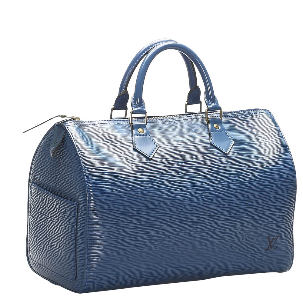 

Louis Vuitton Blue Epi Leather Speedy 30 Bag