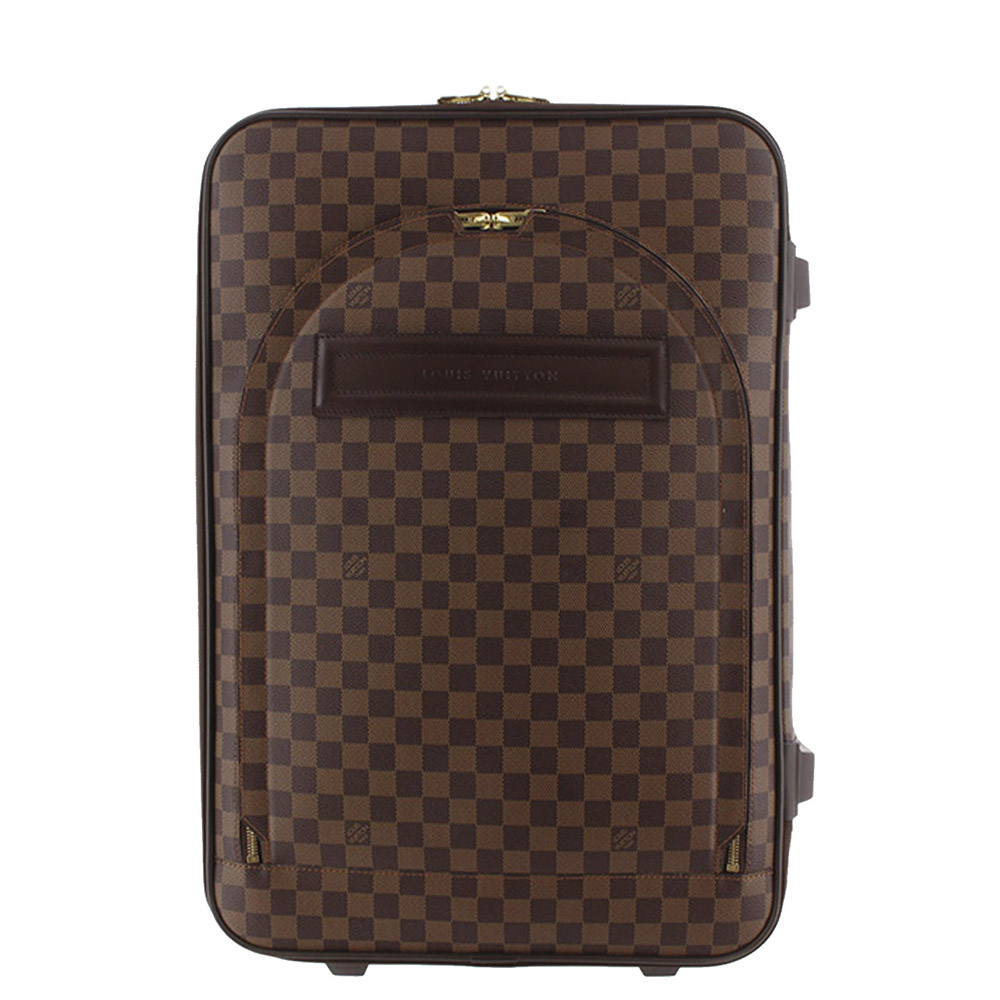 Pre-owned Louis Vuitton Damier Canvas Ebene P&eacute;gase 55 Suitcase In Brown