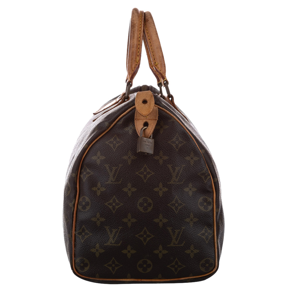 

Louis Vuitton Monogram Canvas Speedy 35 Bag, Brown