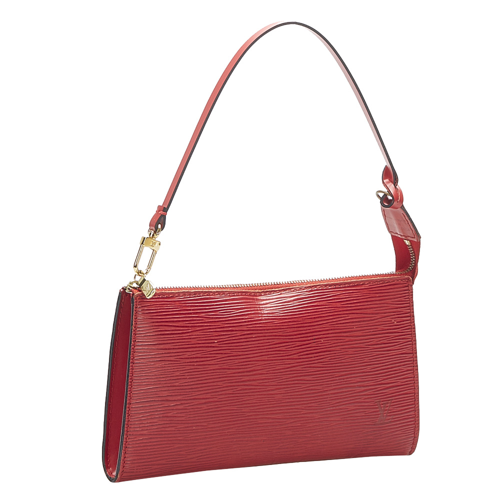 

Louis Vuitton Red Epi Leather Pochette Accessoires Bag