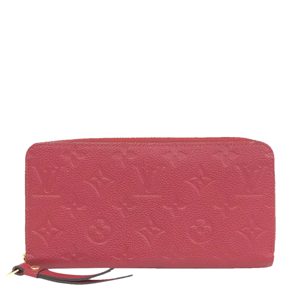 Pre-owned Louis Vuitton Red Monogram Empreinte Leather Zippy Wallet