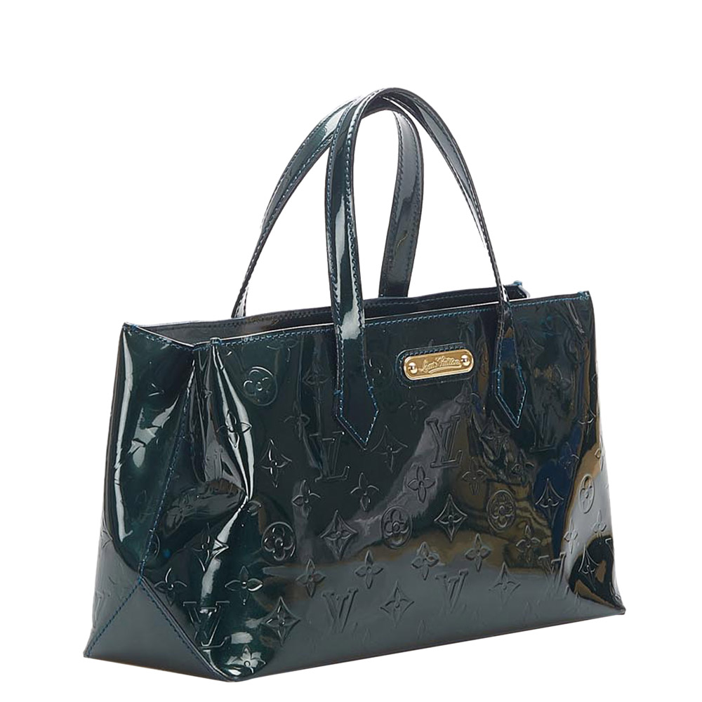 

Louis Vuitton Green Monogram Vernis Wilshire PM Bag