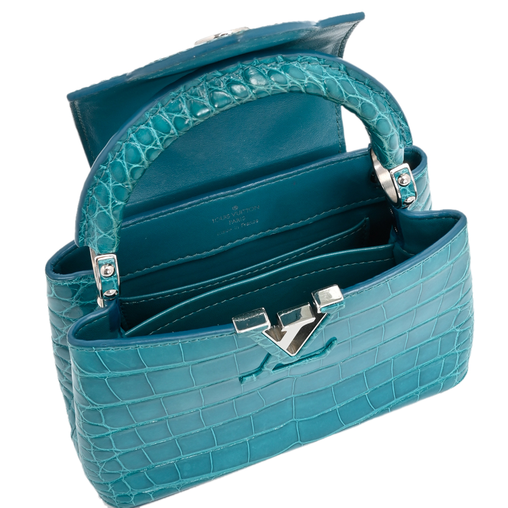 

Louis Vuitton Blue Crocodilien Brillant Leather Capucines BB Bag