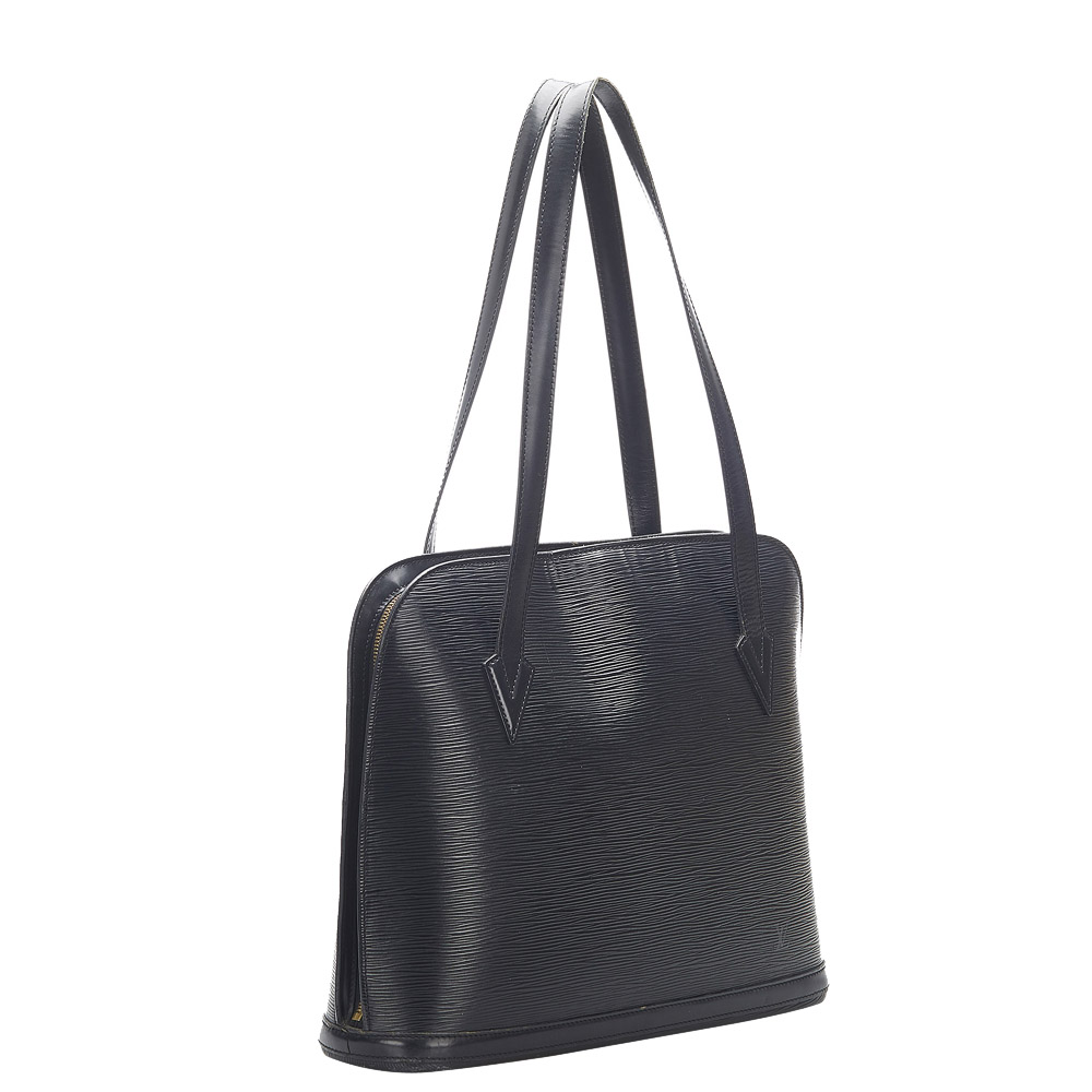 

Louis Vuitton Black Leather Lussac Tote Bag