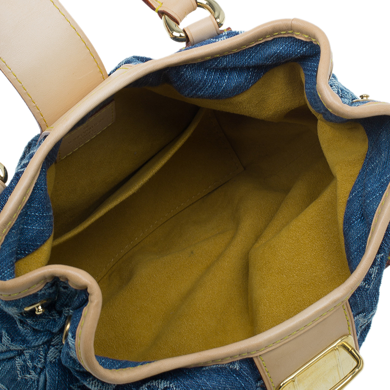 Pleaty bag Louis Vuitton Blue in Denim - Jeans - 20647765