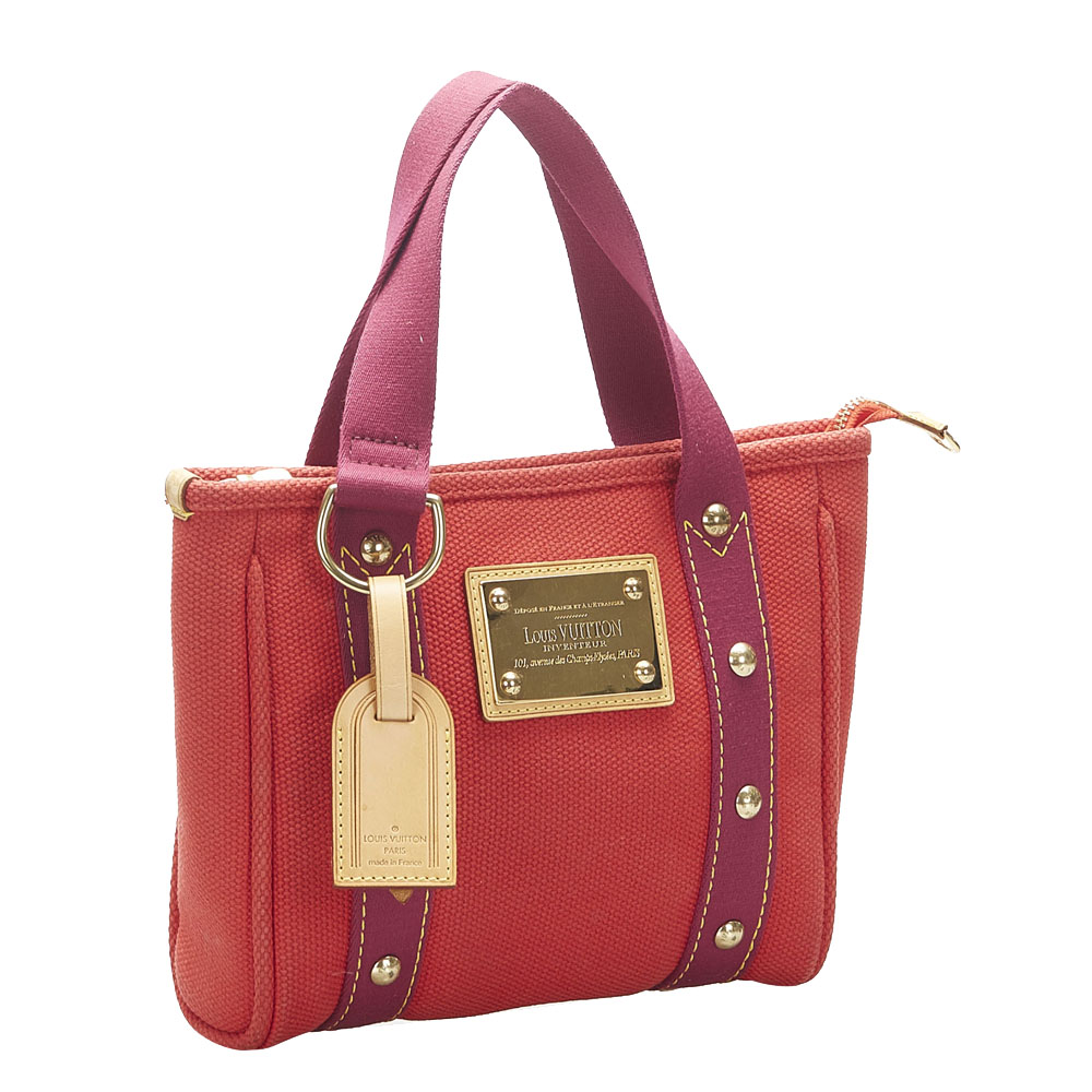 

Louis Vuitton Red Canvas Antigua Cabas PM Bag