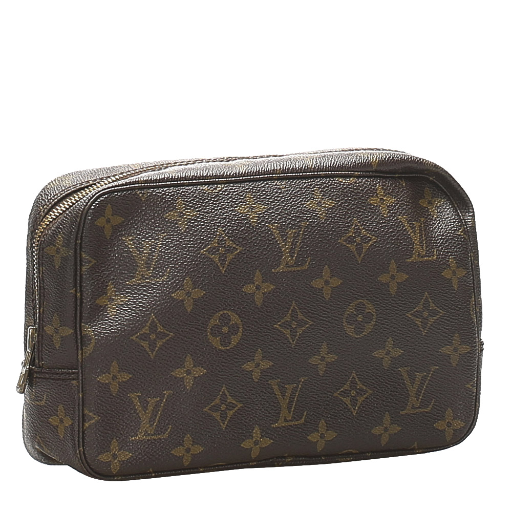 

Louis Vuitton Monogram Canvas Trousse Toilette 28 Clutch, Brown