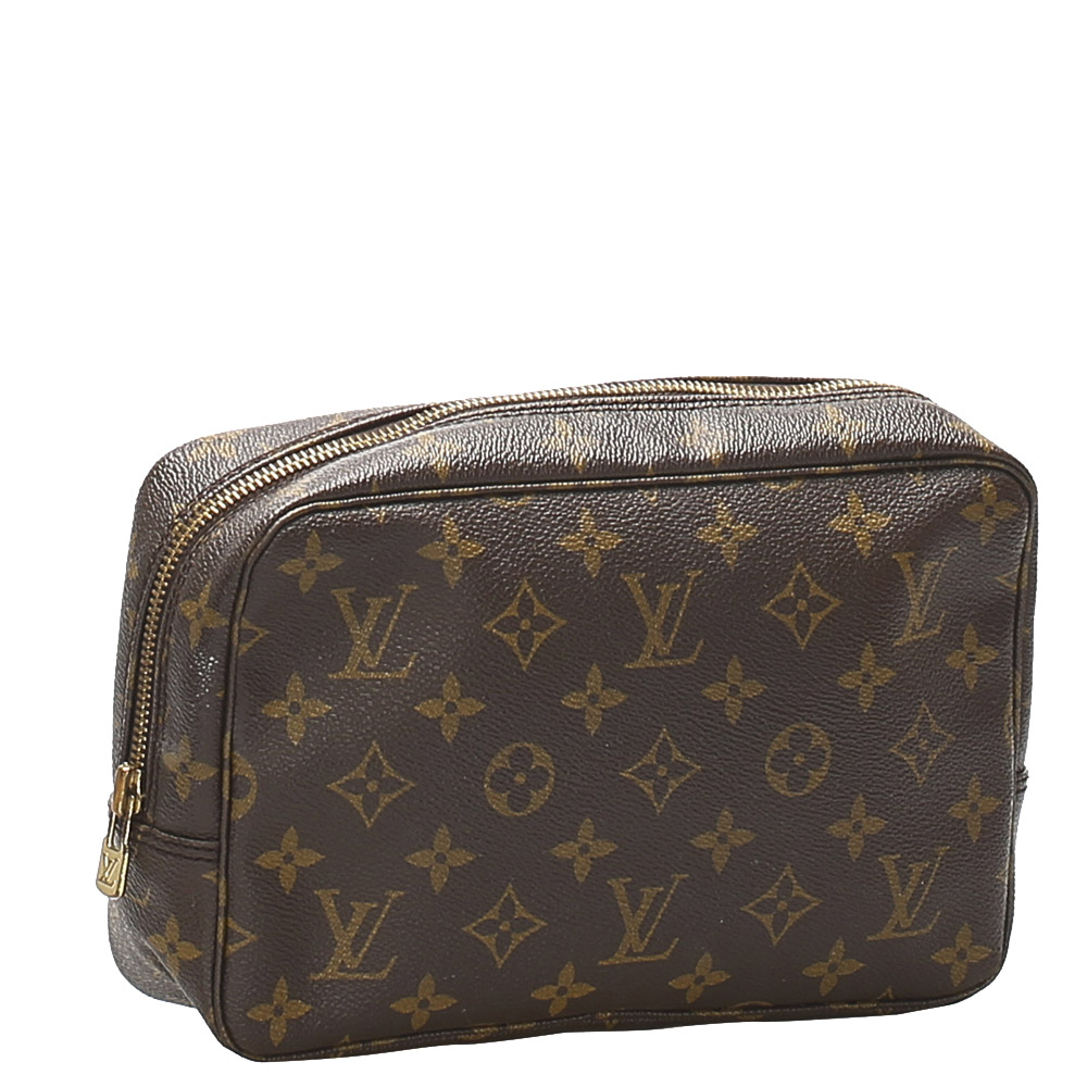 

Louis Vuitton Monogram Canvas Trousse Toilette 28 Pouch, Brown