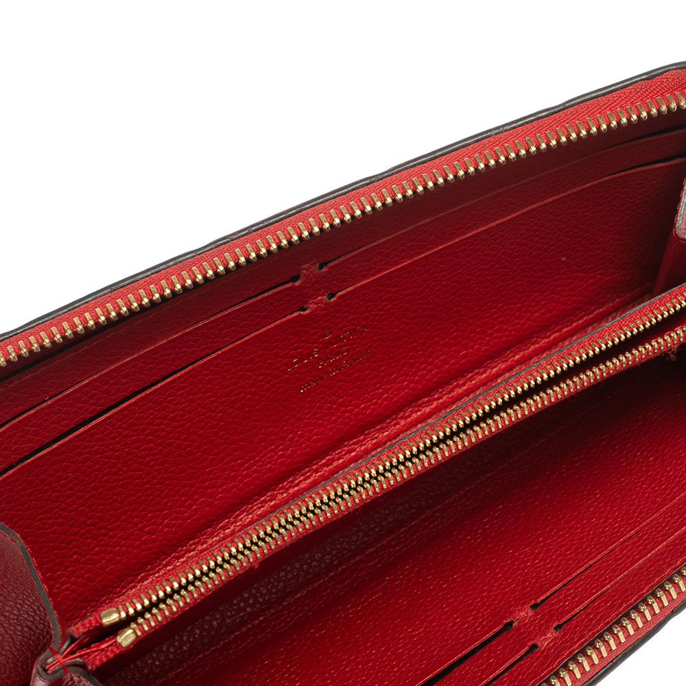 

Louis Vuitton Red Monogram Empreinte Leather Zippy Wallet