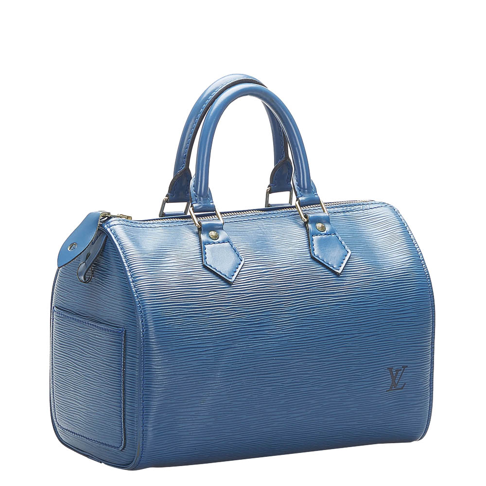 

Louis Vuitton Blue Epi Leather Speedy 25 Bag