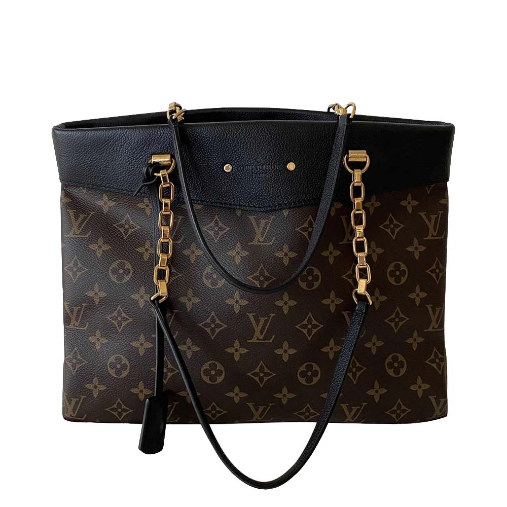 Pre-owned Louis Vuitton Monogram Canvas Pallas Shopper Tote Bag In Brown