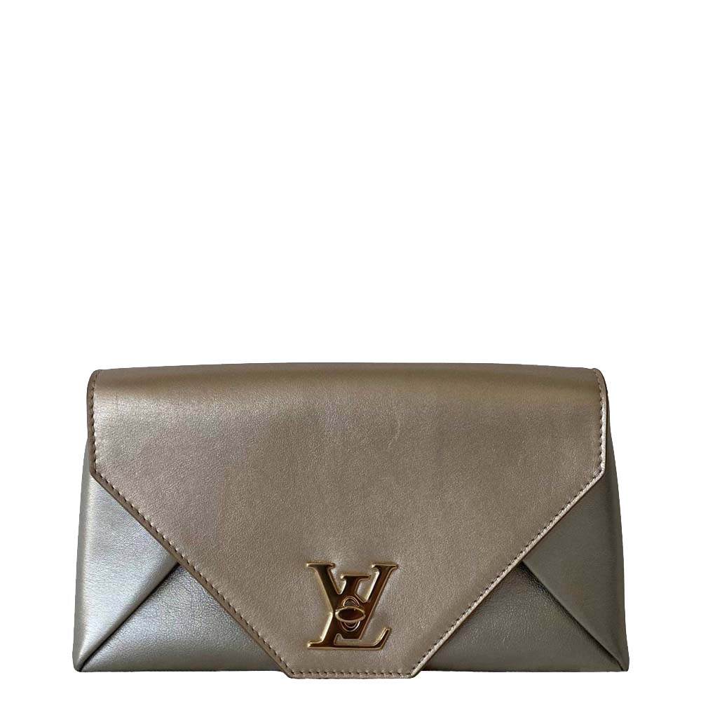 Pre-owned Louis Vuitton Metallic Leather Love Note Clutch