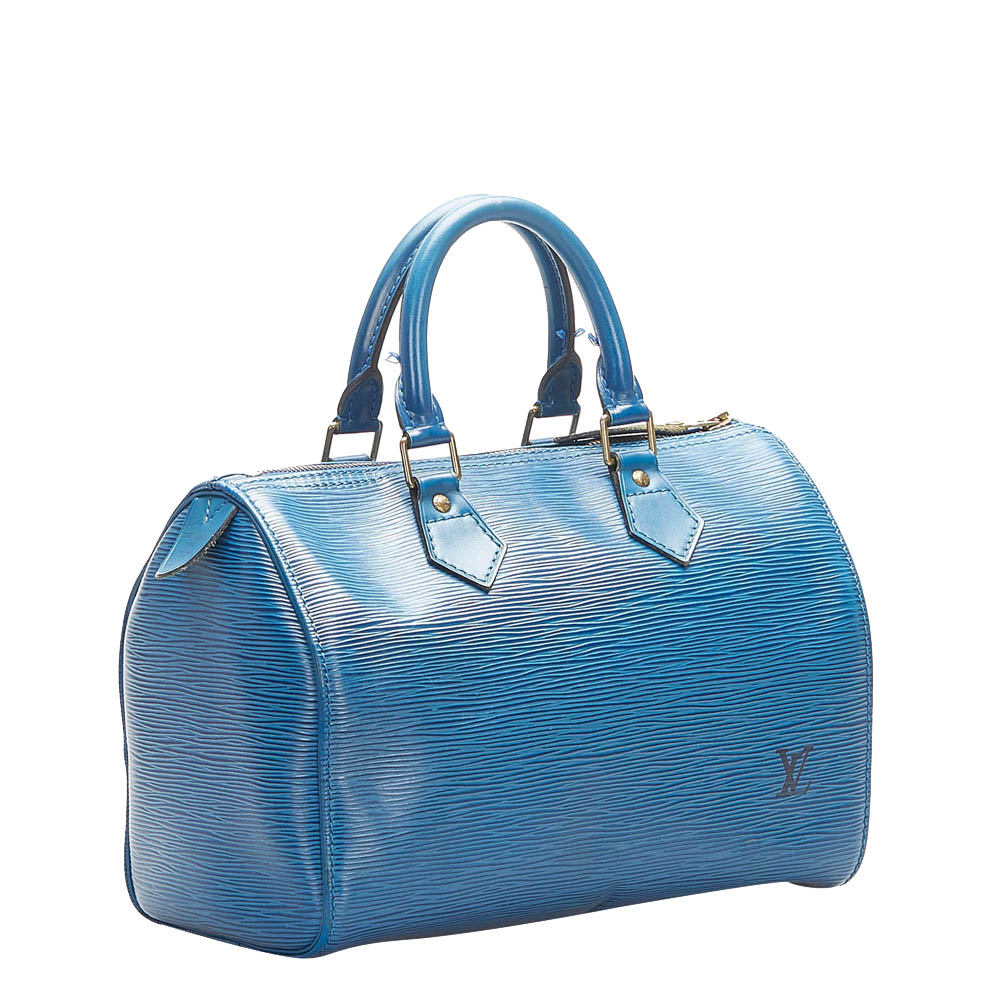 

Louis Vuitton Blue Epi Leather Speedy 25 Bag