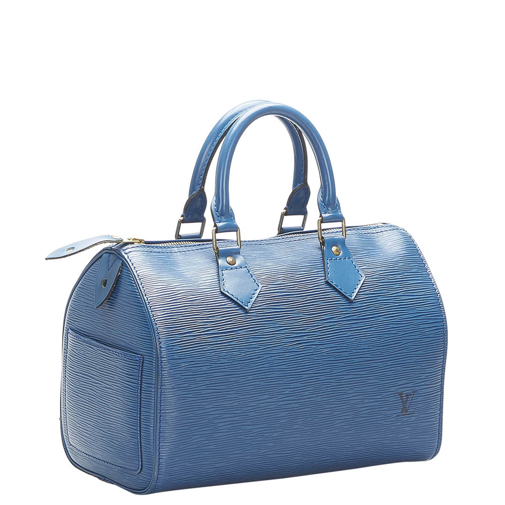 

Louis Vuitton Blue Epi Leather Speedy 25 Bag