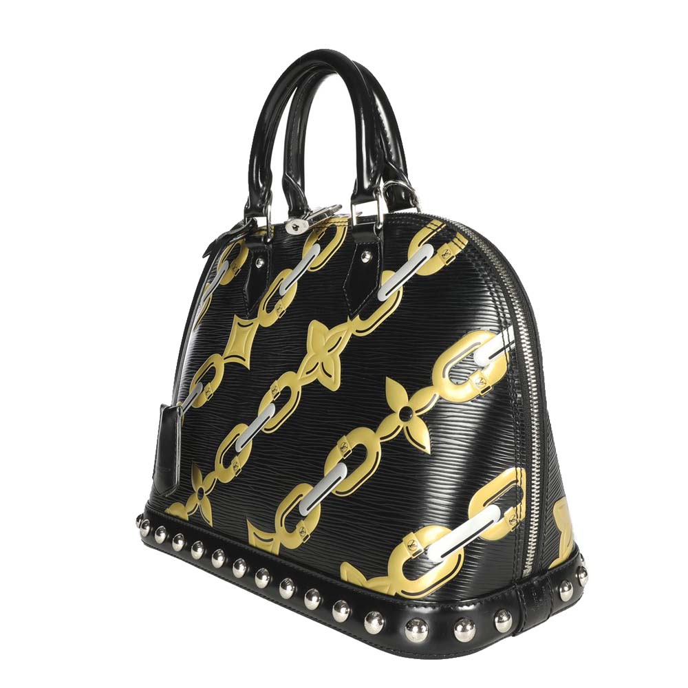 

Louis Vuitton Black Epi Chain Flower Alma PM Bag