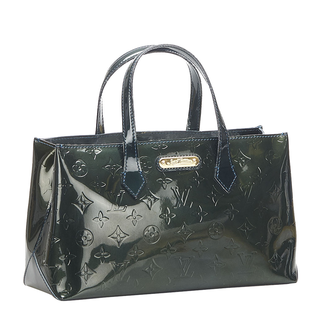 

Louis Vuitton Green Monogram Vernis Wilshire PM Bag