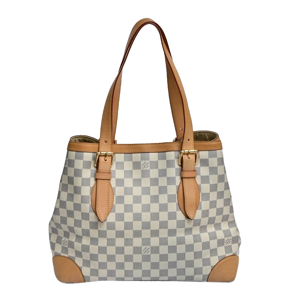 

Louis Vuitton White Damier Azur Canvas Hampstead MM Bag, Blue