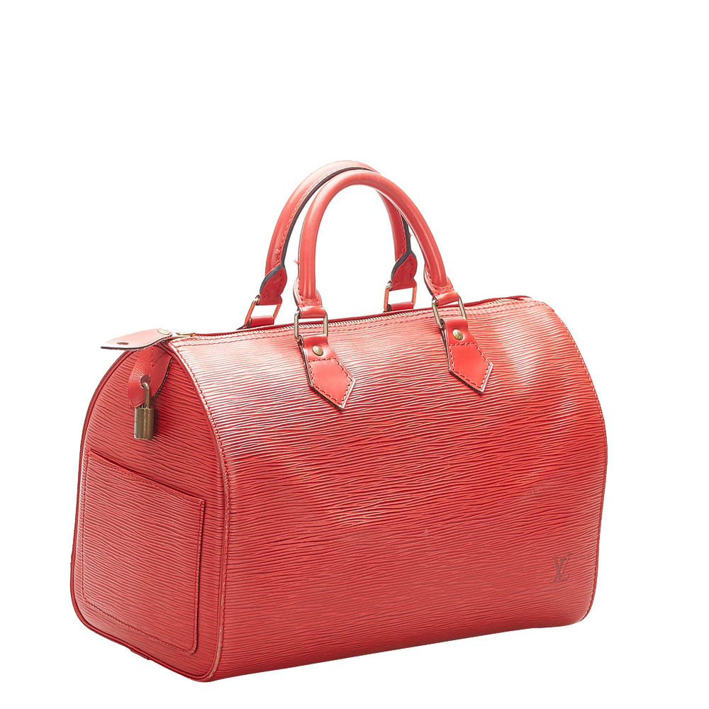 

Louis Vuitton Red Epi Leather Speedy 25 Bag
